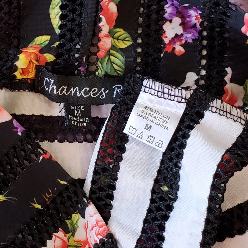 Chances R.•black,floral mesh jacket🤔cover•Med. - Picture 7 of 8